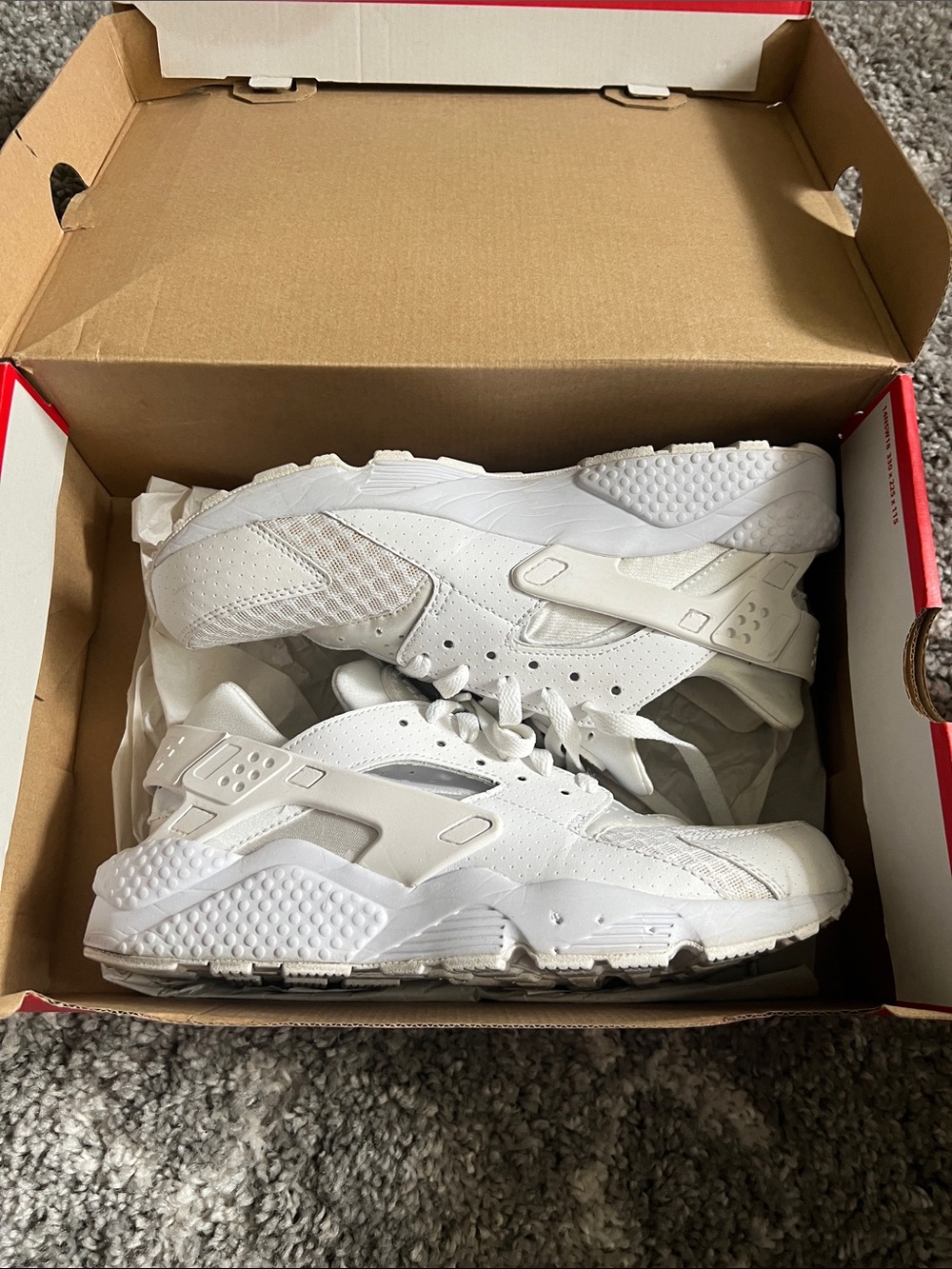 Nike White Mesh and Leather Sneakers